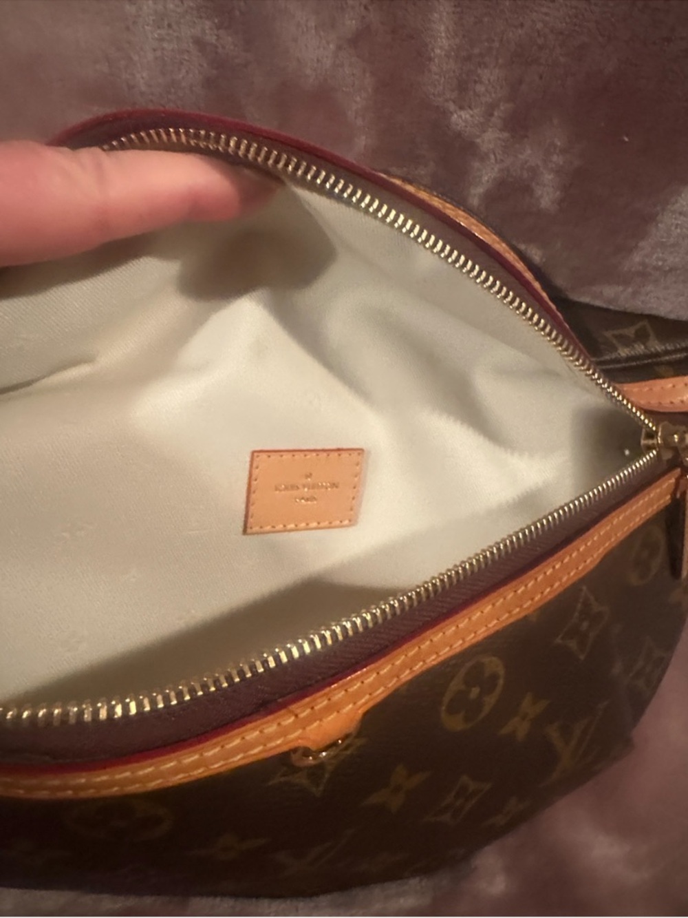 Louis Vuitton Monogram Crossbody in Brown with Tan and Gold Accents. Strap added - Picture 5 of 14